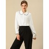 Allegra K Women's Sweet Ruffle Peter Pan Collar Long Sleeves Button Down Shirt - 3 of 4