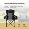 Arrowhead Outdoor Portable Folding Camping Quad Chair w/ 6-Can Cooler, Heavy-Duty Carrying Bag, Supports up to 450lbs (Charcoal Black) - 3 of 4