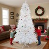 TackView 6.5 Ft Prelit Artificial Christmas Tree, Xmas Tree with 250 Warm White LED Lights & 818 Branch, Xmas Decoration for Living Room, White - 2 of 4