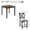 Gulches 5-Piece Counter Height Dining Set for 4 - Black & Oak Two-Tone Wooden Table + 4 X-Back Chairs, Farmhouse Style, Space-Saving - 4 of 4