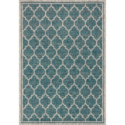 Gray Trellis Reversible Synthetic Flatweave 3x5 Area Rug
