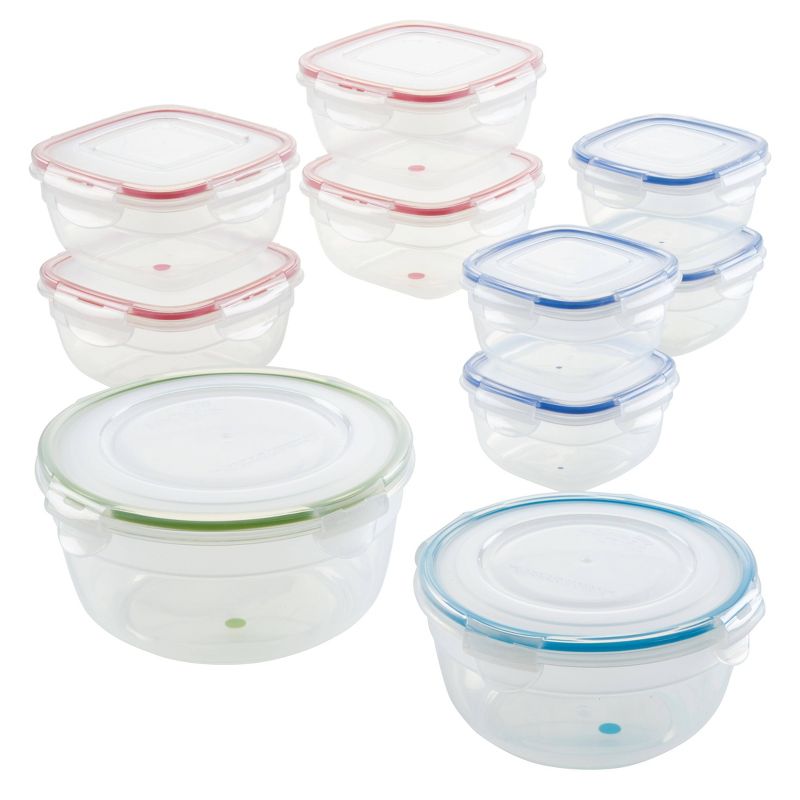 LocknLock Easy Essentials Color Mates Food Storage Container Set - 20pc, 1 of 10