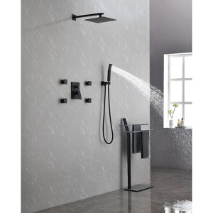 PAGED Shower Head with Handheld Modern Shower Faucet Set with Self-cleaning Silicone Nozzle for Rest Room - 1 of 4