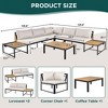 4-Piece Outdoor Patio Iron Sectional Sofa Set with Coffee Table and Side Storage Shelf - 3 of 4