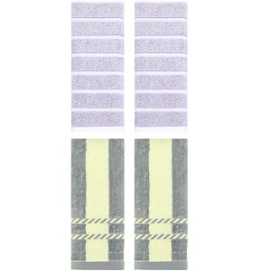 REGALWOVEN 4 Pcs Striped Soft Absorbent Bathroom Hand Towel Set - 1 of 4