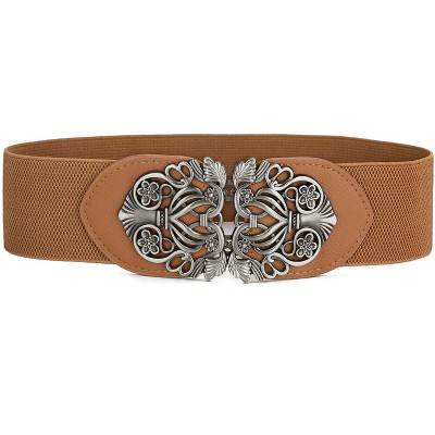 floral buckle-brown band-black buckle