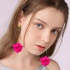 Resin Red Rose Tassel Earrings | Boho Floral Statement Drop for Women - 3 of 4