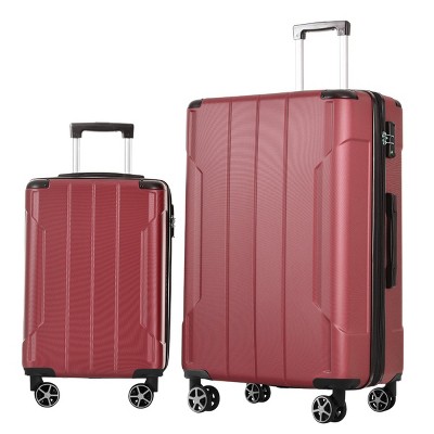 Expandable Luggage Set with TSA Lock Spinner Wheels Lightweight Hardshell Travel Suitcases 2 Piece 20 and 28 Inch - Cuddlewood