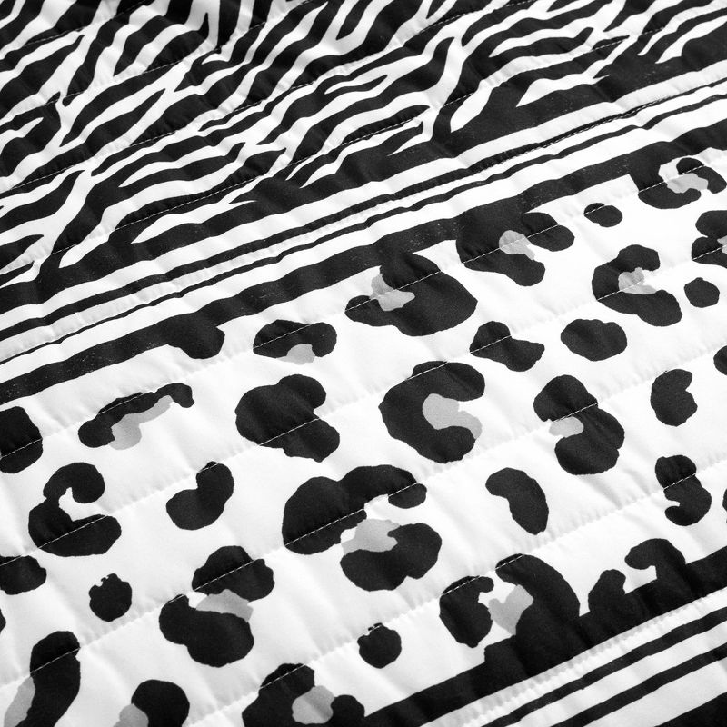 3pc Animal Global Quilt Set Black/White - Lush Décor, 4 of 9