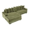 111.4" Corduroy L-Shaped 3-Seater Sectional Sofa with 8 Pillows - 3 of 4