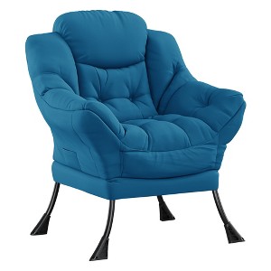 Living Room Lazy Chair - Modern Large Lounge Armchair with Side Pockets, Comfortable Lounge Sofa Reading Chair for Bedroom, Dorm - 1 of 4