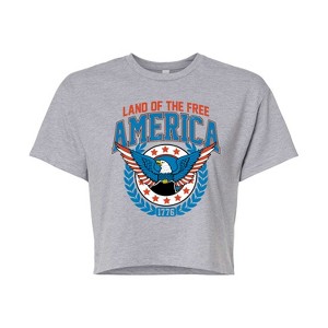 Women's - Instant Message - America Collegiate Cropped Graphic T-Shirt - 1 of 4