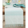 Saro Lifestyle Trendy Corded Table Runner with Fringe Detail, 16"x72", Blue - 3 of 3