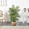 Nearly Natural 4-ft Areca Artificial Palm in Boho Chic Handmade Natural Cotton Woven Planter with Tassels - 3 of 4