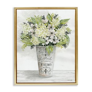 Stupell Industries French Floral Greenery Bouquet Floating Frame Canvas Art - 1 of 4