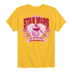Boys' - Star Wars - Valentine Bb8 Yoda and friends Collegiate Short Sleeve Graphic T-Shirt - 1 of 4
