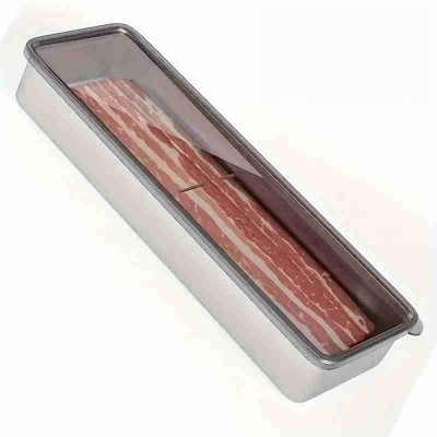 LunaLulinlk Bacon Container Stainless Steel Airtight Cheese Container Bacon Containers 10.5 Inches Long
