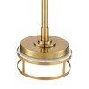 Possini Euro Design Kinsey Modern Torchiere Floor Lamp with Riser 78" Tall Brass Gold Metal Stone Pattern Crystal Glass Shade for Living Room Office - 4 of 4