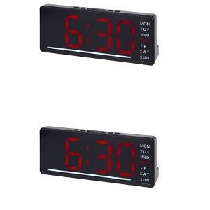 REGALWOVEN 2 Pcs Plastic Digital Corded Electric Accurate Alarm Clock 6.1 x 2.4 x 1 inch - 1 of 4