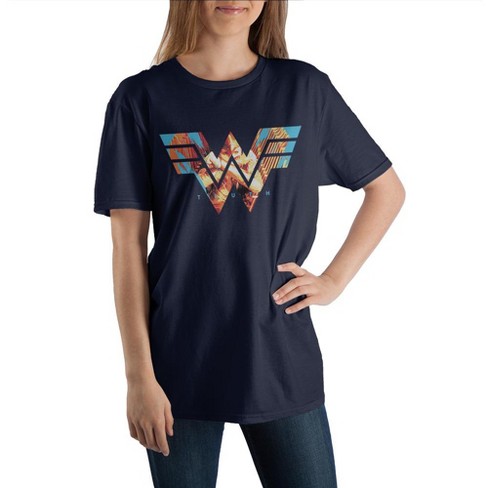 Dc Comic Book Wonder Woman Black Target Logo Shirt-xl : Superhero