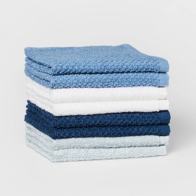 8pc 12 x12 Kids Washcloth Set Blue Pillowfort Cotton Terry Face Towels Machine Washable Oeko tex Certified Target