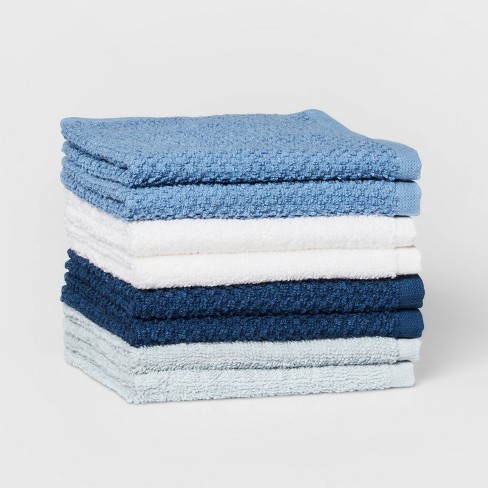 8pc Cotton Bath Towel Set Light Blue : Target