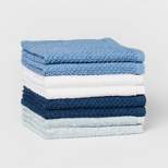8pc 12"x12" Washcloth Set Blue - Pillowfort™