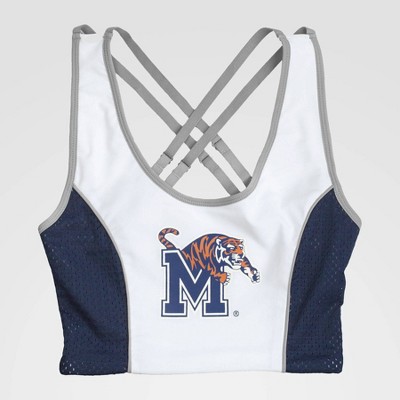 NCAA Memphis Tigers Sporty Cropped Tank Top - White M