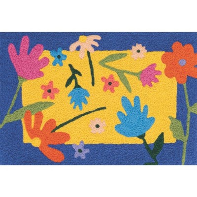 Jellybean Floral Jubilee Doormat – 20"x30" Colorful Indoor/Outdoor Accent Mat for Entryway, Kitchen, or Patio