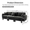 Modern Boucle 3-Seater Sectional Sofa, Sculptural Style Couch with Armrests and Cylindrical Legs, Fabric Couch with Plush Cushion-Coolbibila - 4 of 4