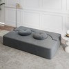 Ridstar Modern Convertible Plush Corduroy Foam-Filled Sofa Bed with 2 Pillows for Living Room-Gray - 3 of 4