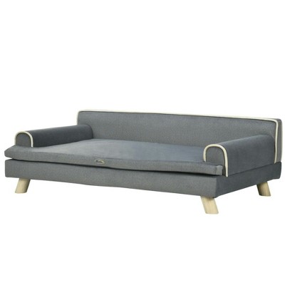 Resenkos Cat Couch, Pet Sofa, Dog Couch Bed,Dog Sofa, Large Dog Couch with Washable Cover, Wooden Legs, Gray Grey
