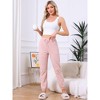 INSPIRE CHIC Womens Cotton Pajamas Drawstring Elastic Waist Striped Pants with Pockets - 3 of 4