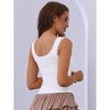 Allegra K Women's Slim-Fit Lace Trim Ribbed Square Neck Camisoles - 2 of 4