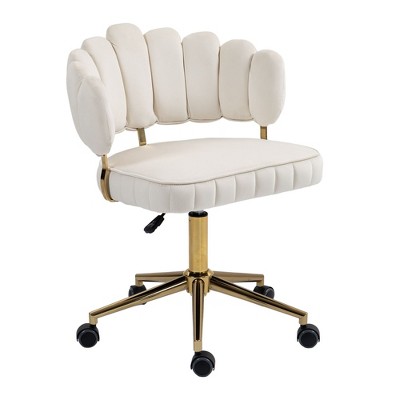 NicBex Modern Velvet Home Office Desk Chair with Adjustable Height and Wheels for Work Study Vanity