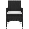 vidaXL 3 Piece Patio Dining Set with Cushions Poly Rattan and Glass - 4 of 4
