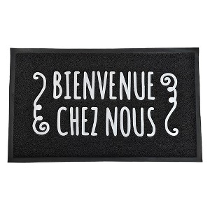 Evideco French Home Goods Welcome Door Mat, Non-Slip 100% Recycled PVC Rug, Two Sizes Available, Indoor/Outdoor Use - 1 of 4