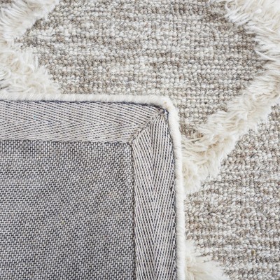 Casablanca Square Hand Tufted Gray Shag Wool Rug 3' x 5'