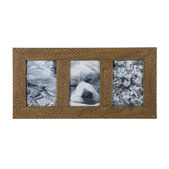 Wood 6 Slot Wall Photo Frame With Floor Stand Brown - Olivia & May : Target