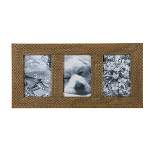 Crocodile Pattern 4X6 Three Photo Frame Natural Wood, MDF & Glass - Foreside Home & Garden