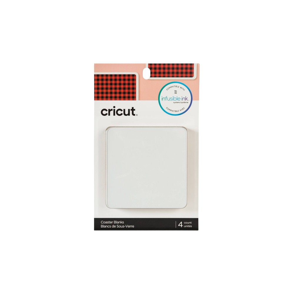 Cricut Aluminum Square Blank Coaster Set - 4pk: Sublimation Blanks, Infusible Ink, Ceramic, 3.75"