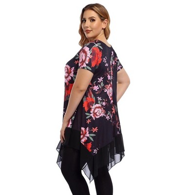 Maternity Shirt Side Button and Ruched Maternity Tunic Tops Maternity Long Sleeve T-Shirts (M,purpleRed-Long)