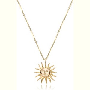 Gold Moon Pendant Necklace for Women,14K Gold Plated Dainty Chain Crescent Moon Sun Star Necklace Jewelry - 1 of 4