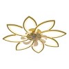 35.4" Flush Mount Ceiling Fan with Dimmable Light and 6-Speed Reversible Motor, Modern Ceiling Light for Bedroom or Living Room–The Pop Home - 2 of 4