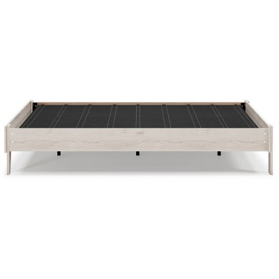 Socalle Queen Platform Bed with Clean Lines and Oak Grain Finish