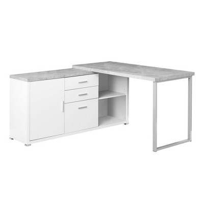 Computer Desk with Drawers Gray - EveryRoom