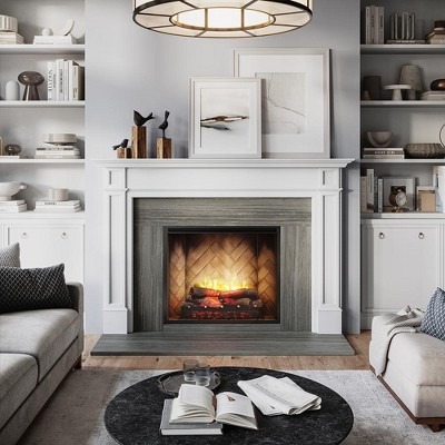 Lenwood Black Wood Fireplace Mantel Surround Kit
