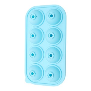 Unique Bargains Ice Tray 8-Cavity Sphere Ice Mould with Lid Round Hand Wash Only Silicone 8.86"x4.72"x1.89" 1 Pc - 1 of 3