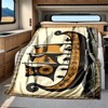 Viking Warship Warrior Design Flannel Car Nap Blanket, for Vehicle Interior Accessories, Christmas Gift. - 2 of 4