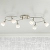 Pro Track Mini S-Wave 6-Head LED Ceiling Track Light Fixture Kit Spot Light GU10 Brushed Nickel Finish White Glass Mid Century Modern Kitchen 38" Wide - 2 of 4